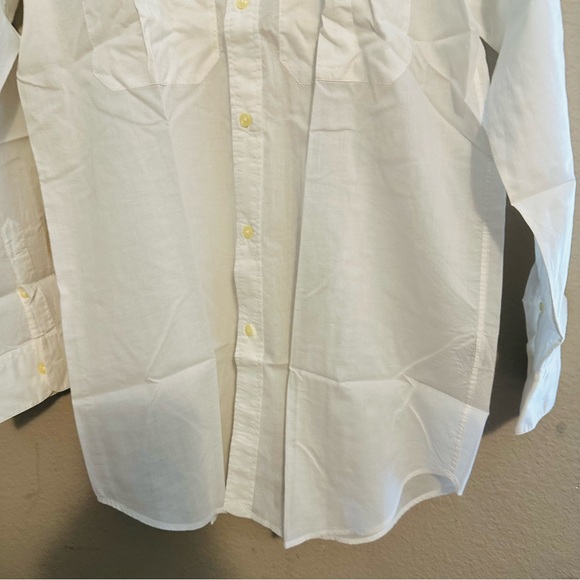 Vintage 90s Ralph Lauren Men’s White Cotton Dress Shirt - Size Medium - Picture 6 of 10